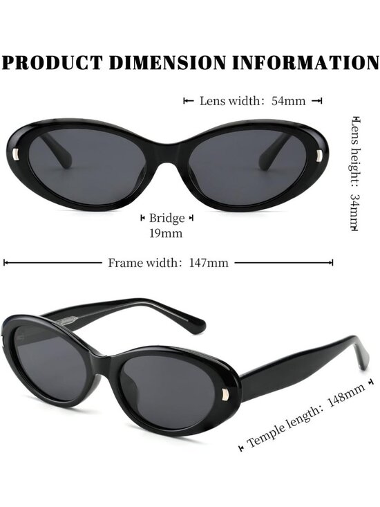 Chic 90s Retro Oval Polarized Sunglasses | UV400 Protection, Trendy Cat-Eye main image 7